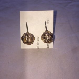 Rose gold tone disco ball earrings